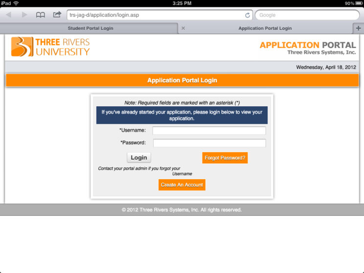 Screenshots depicting the various responsive portals I redesigned to use a common framework.