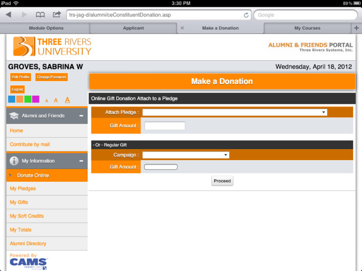 Screenshots depicting the various responsive portals I redesigned to use a common framework.