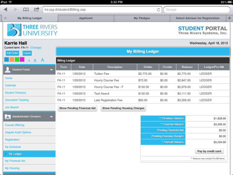 Screenshots depicting the various responsive portals I redesigned to use a common framework.