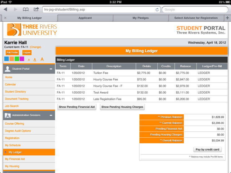 Screenshots depicting the various responsive portals I redesigned to use a common framework.