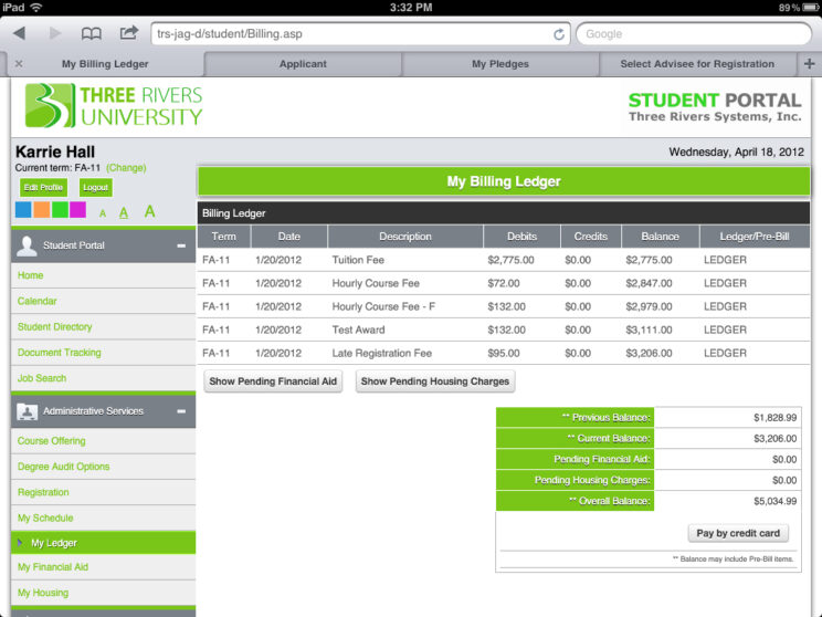 Screenshots depicting the various responsive portals I redesigned to use a common framework.