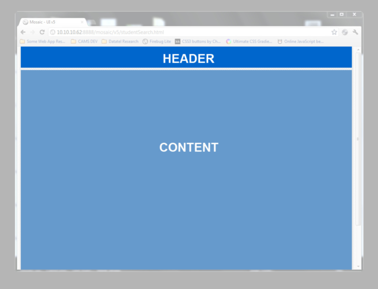 An image depicting an early iteration of the Mosaic user interface and user experience design.