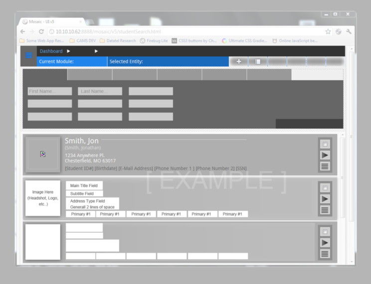 An image depicting an early iteration of the Mosaic user interface and user experience design.