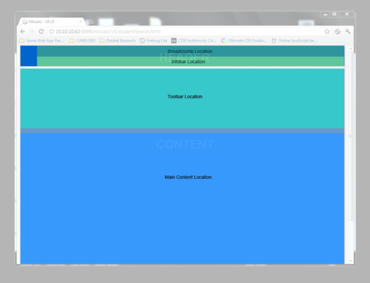 An image depicting an early iteration of the Mosaic user interface and user experience design.