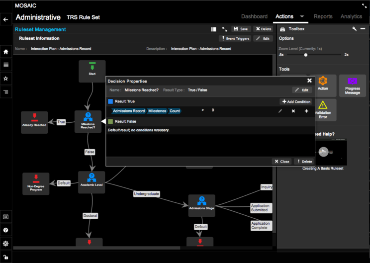 This image depicts version 1 of the Student Management interface and user experience from circa 2013.