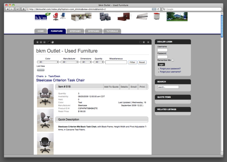 Screenshots of clients that were using DMIMS in 2009.