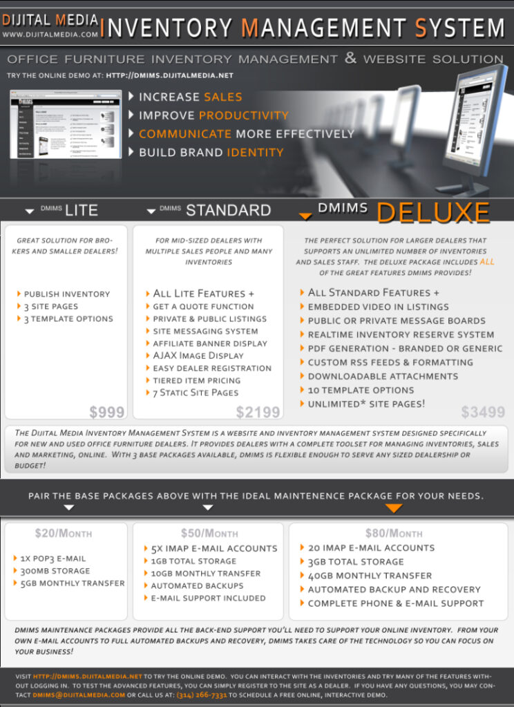 A fact-sheet providing details of the DMIMS subscription tiers.