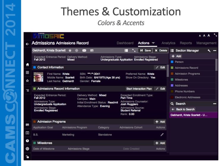 PowerPoint slide titled "Themes & Customization - Colors & Accents"