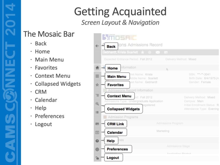 PowerPoint Slide Titled Getting Acquainted - Screen Layout & Navigation
